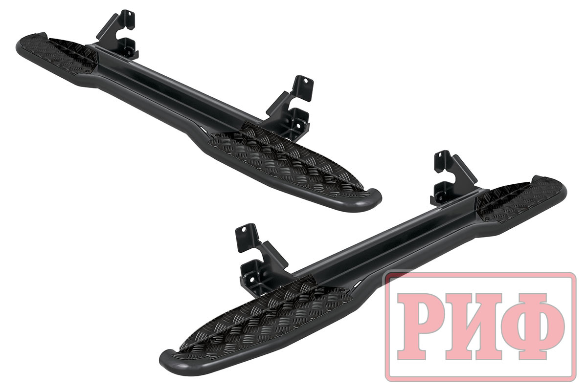 картинка Пороги Toyota Land Cruiser Prado 150 чёрные силовые РИФ