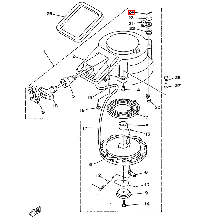 Шплинт стопора ручного стартера Yamaha (914-90160-20; 91490-16020)  (YUELANG)