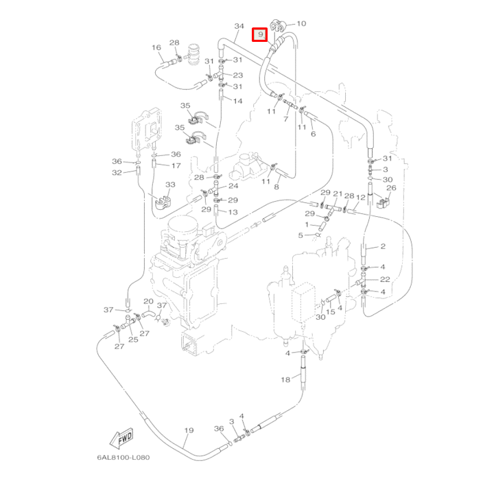 картинка Трубка защитная Yamaha (90446-10M01)