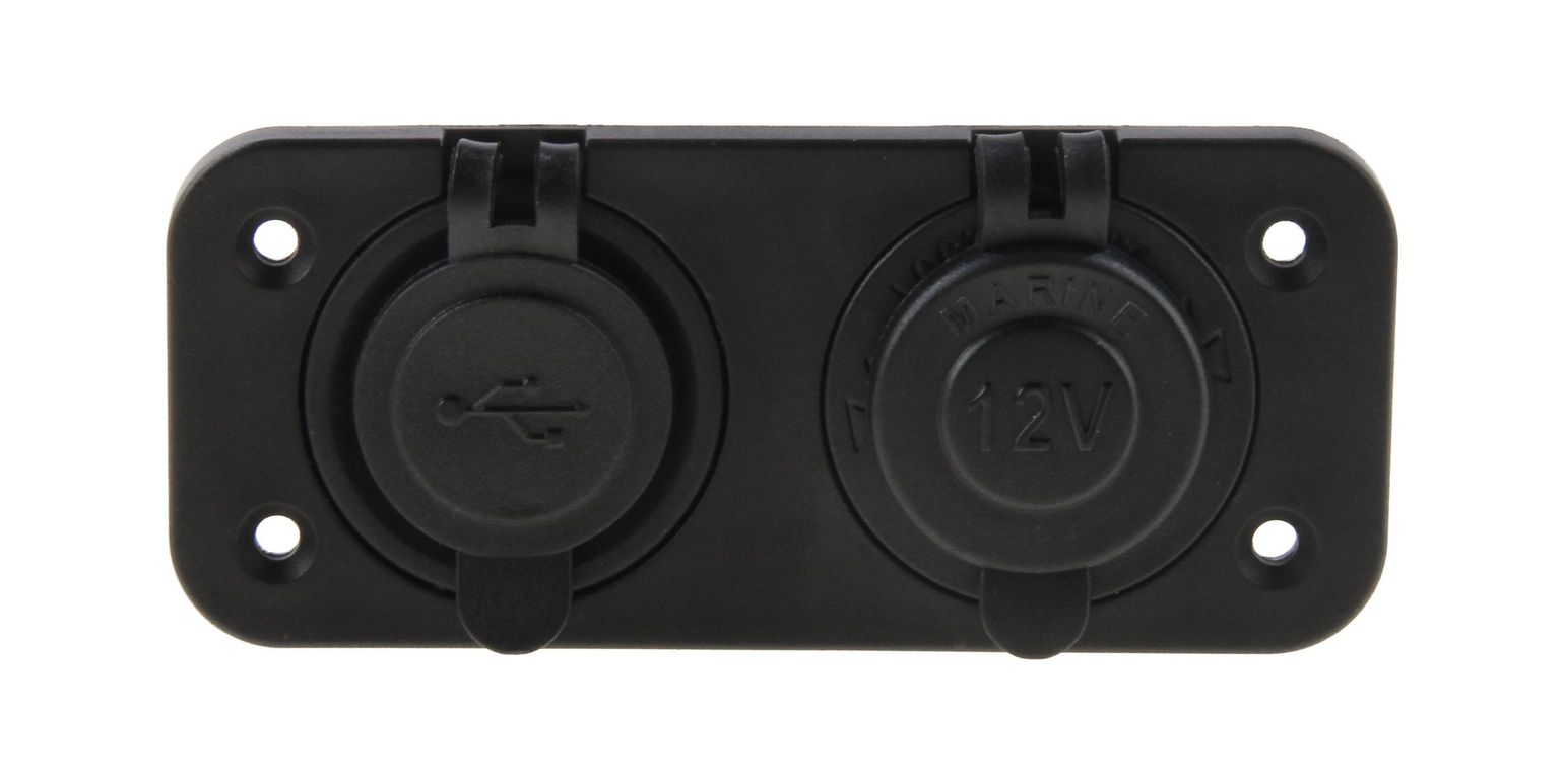 картинка Панель с USB-разъемом 5В 2.1А и прикуривателем