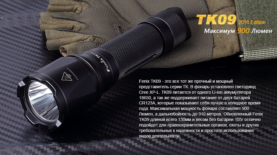 Фонарь Fenix TK09 2016