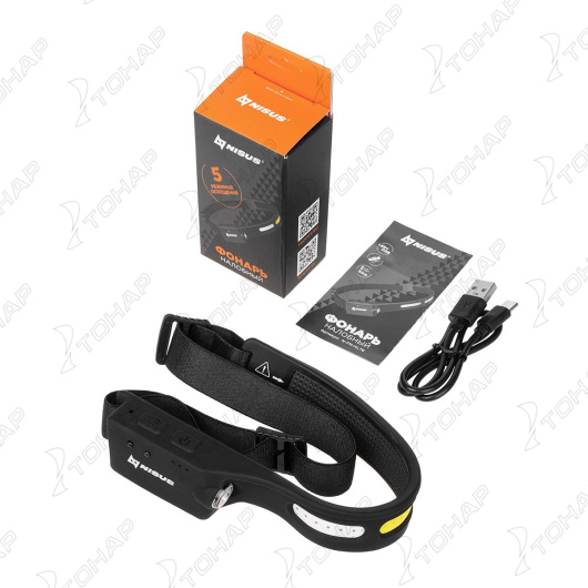 картинка Фонарь налобный сенсорный LED-200 LM, COB-200LM, IPX4, USB