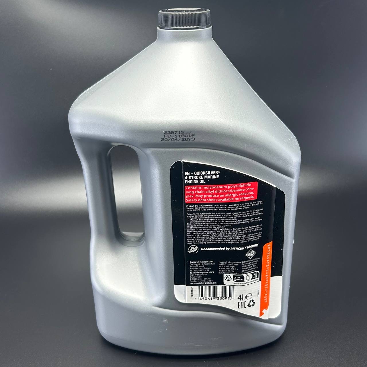 картинка Масло моторное Quicksilver 4-тактное 25W40 Mineral (4 л)