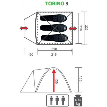 картинка Палатка PREMIER треккинговая TORINO-3