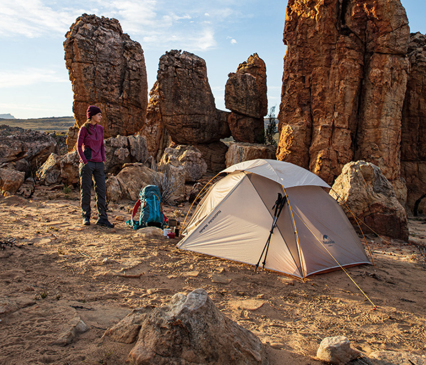 картинка Палатка сверхлегкая Naturehike Nebula 2  NH19ZP011 двухместная, серая, 6927595745656