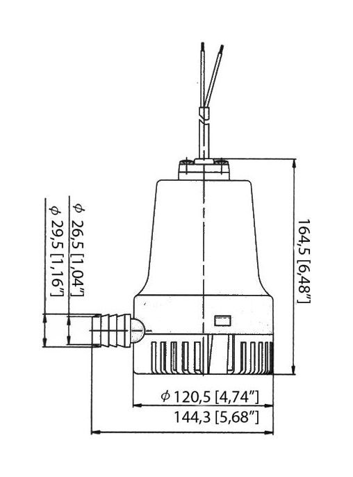 картинка Помпа осушительная, 12 В, 1400GPH (5299 л/ч)