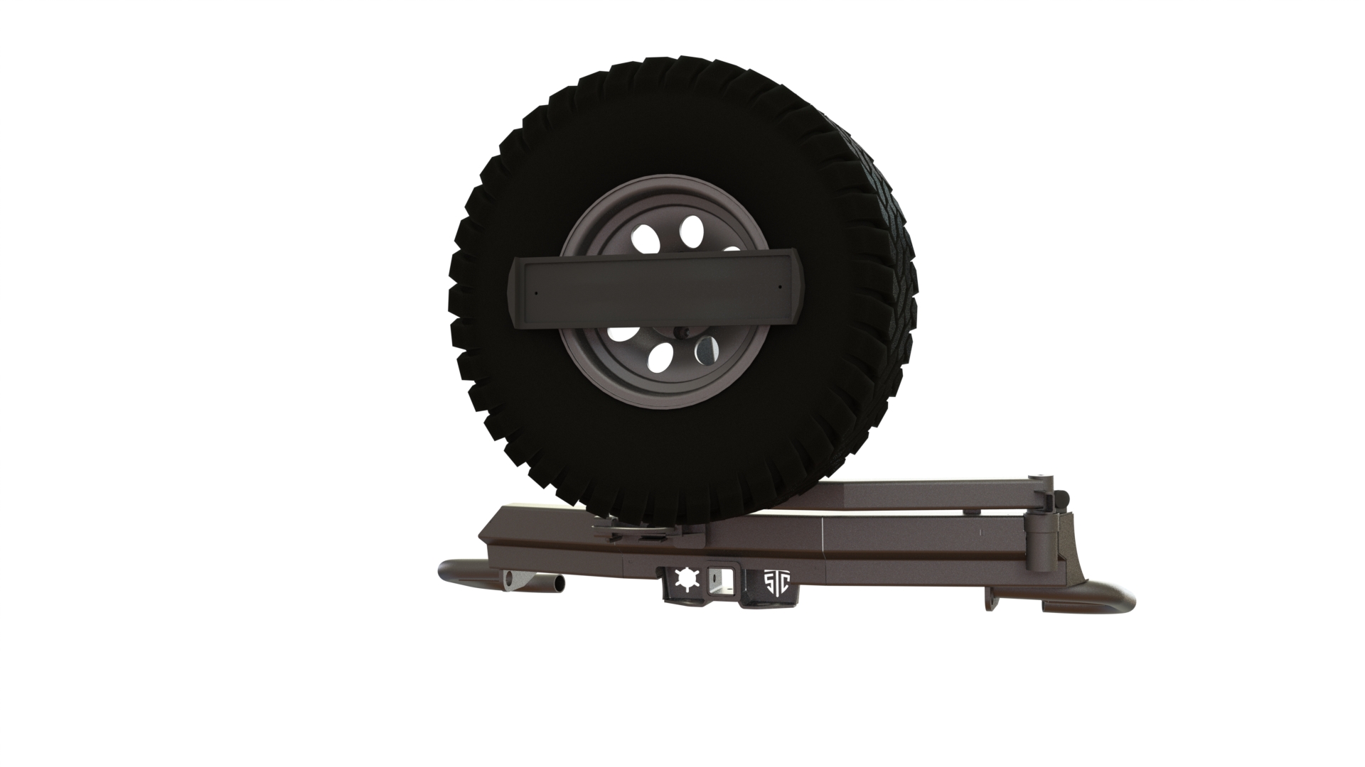 картинка Бампер силовой задний Mitsubishi Pajero Sport 2008-2015 ОБЛЕГЧЕННЫЙ квадрат, калитка центр