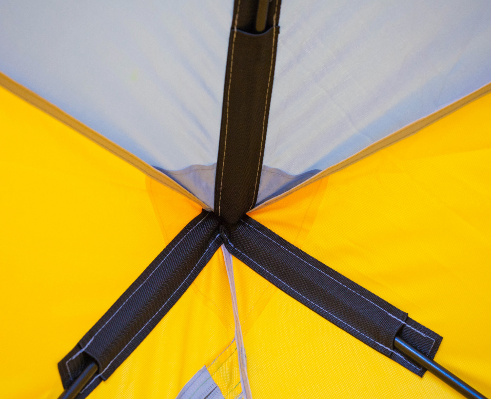 картинка Палатка для зимней рыбалки (330*330*205) желтая с серым