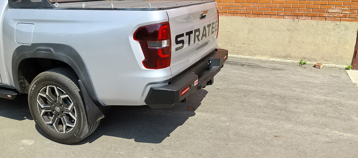 картинка Бампер задний Changan Hunter Plus с квадратом и фонарями РИФ силовой