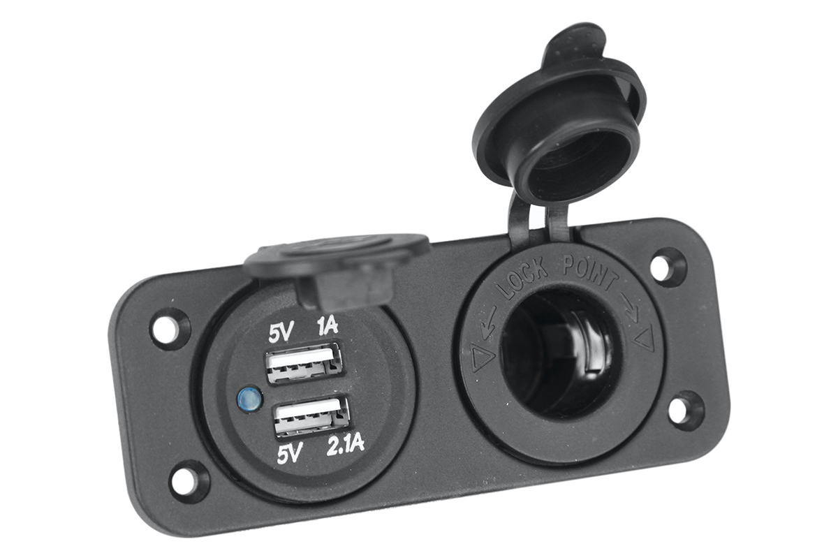 картинка Розетка комбинированная с USB РИФ 3,1А на монтажной панели