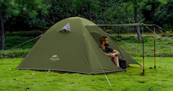 картинка Палатка Naturehike P-Series 2-местная, алюминиевый каркас, темно-зеленый