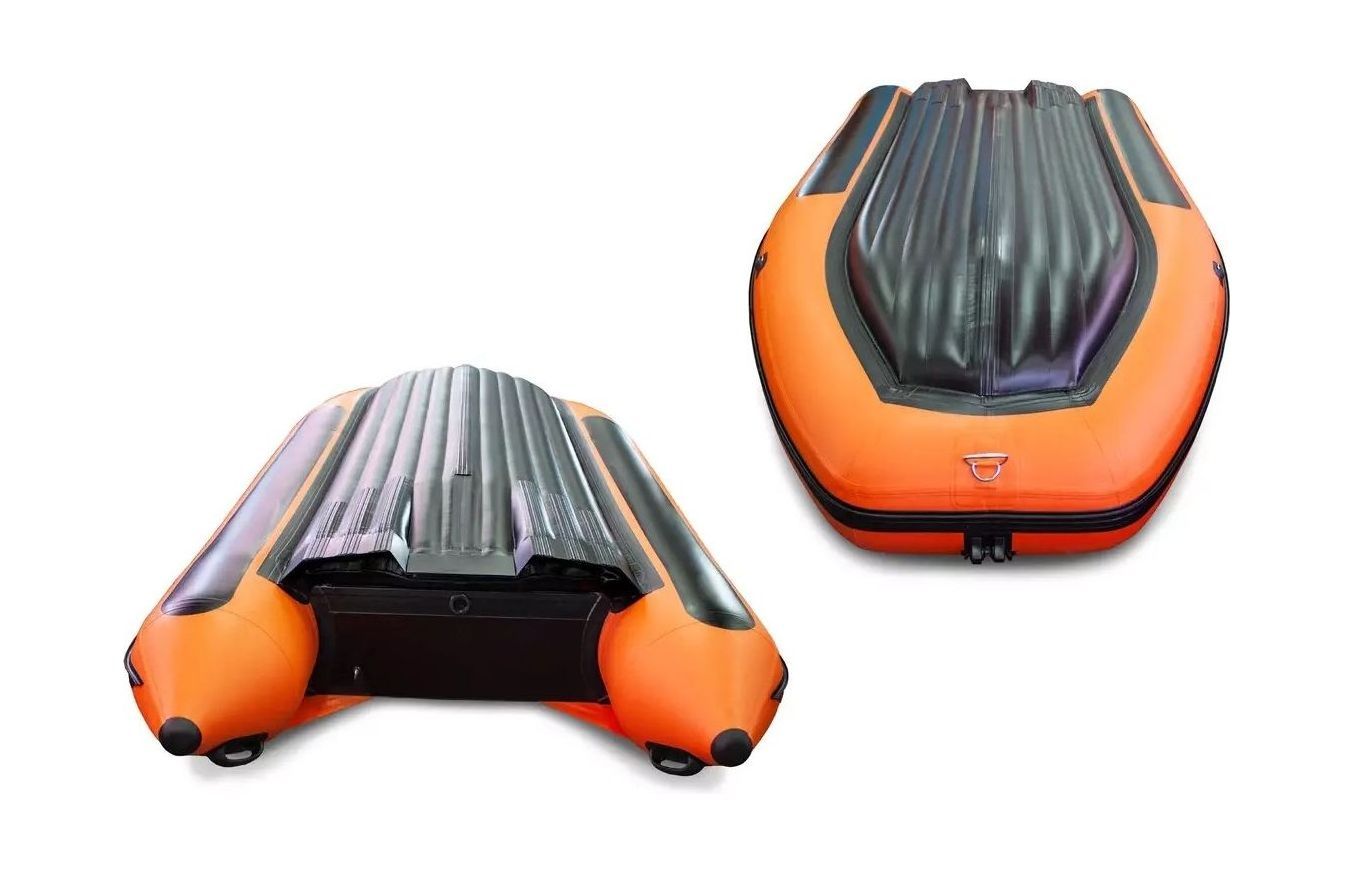 картинка Надувная лодка ПВХ SOLAR-420 Strela Jet tunnel ф/б, серый