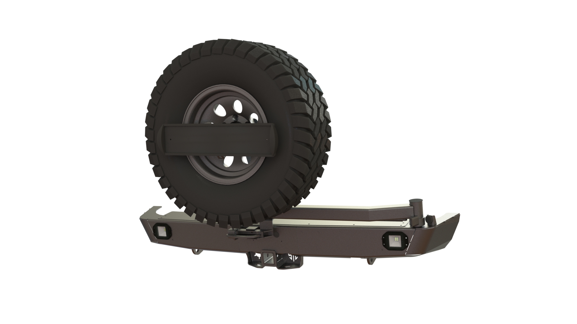 картинка Бампер силовой задний STC Toyota Land Cruiser Prado 120 с квадратом под фаркоп,  кронштейном крепления запасного колеса по центру, кронштейном креплен