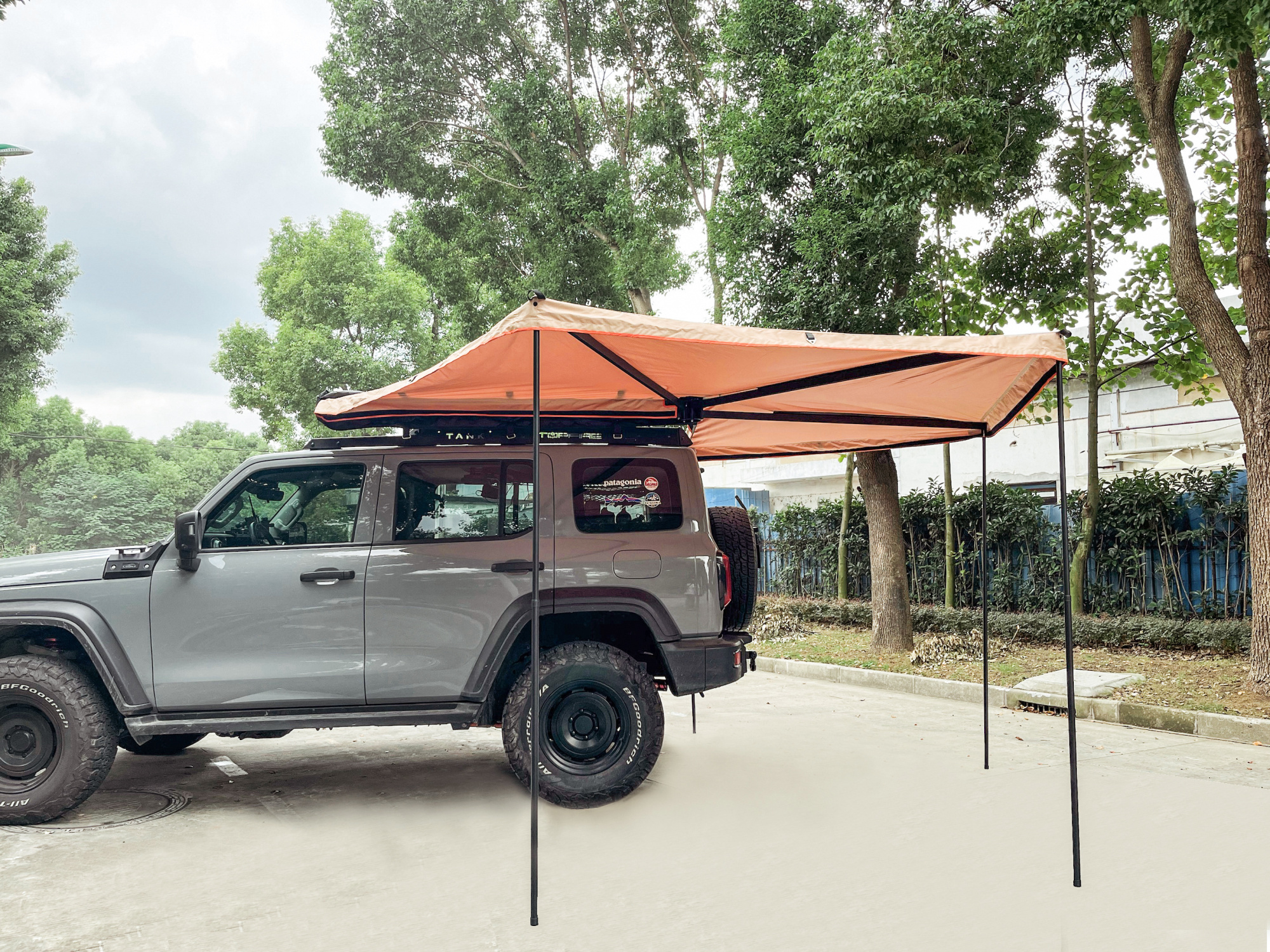 картинка Маркиза автомобильная РИФ веерная, безопорная 2,5х2,5 м (левая)