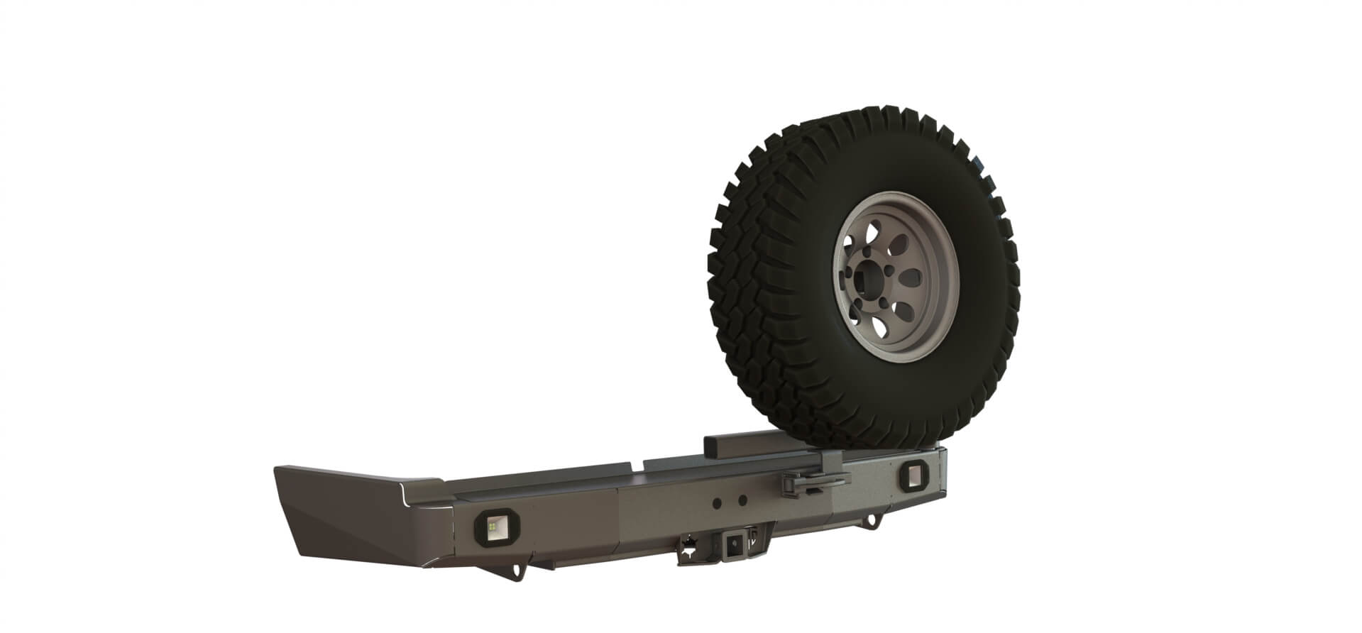 картинка Бампер силовой задний Toyota Land Cruiser 80 квадрат, калитка справа, птф