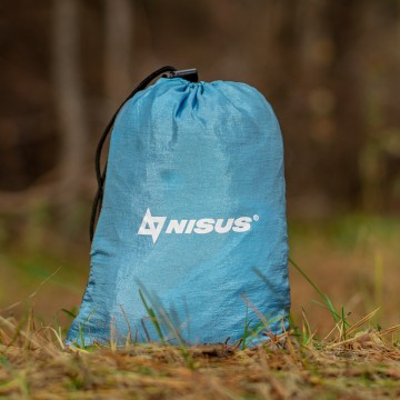 картинка Гамак без планок NISUS 140х260см нейлон 210T голубой/серый