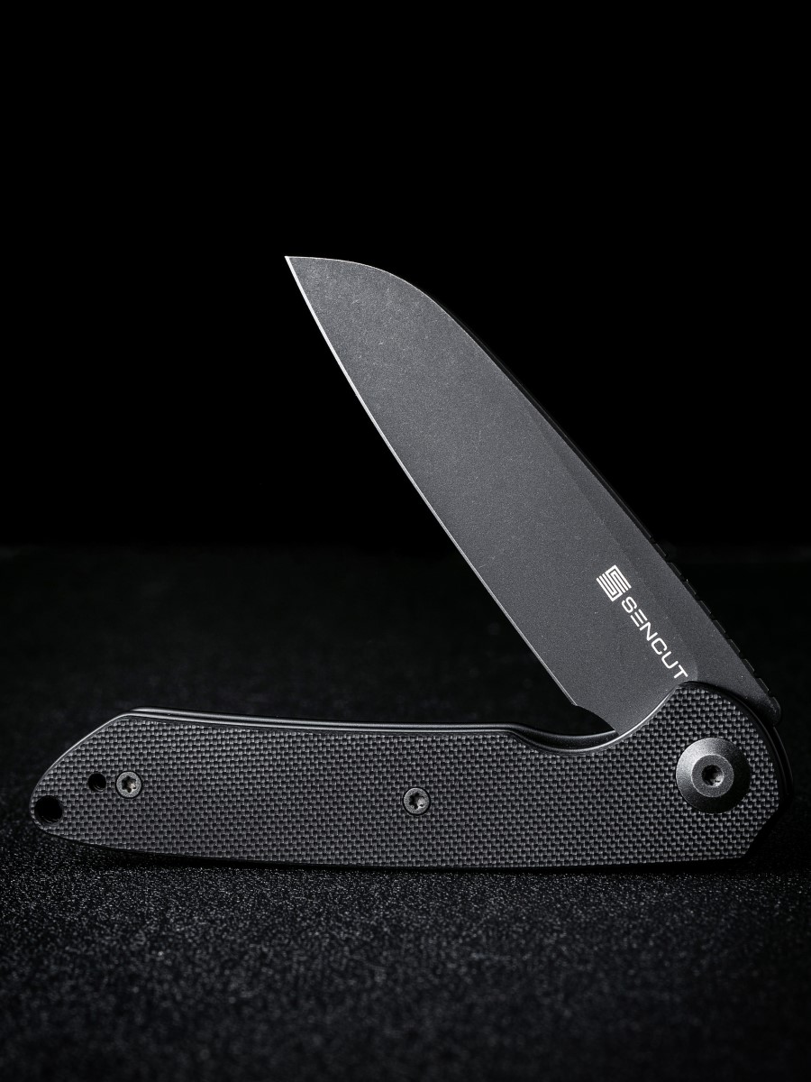 картинка Складной нож SENCUT Kyril 9Cr18MoV Steel Black Stonewashed Handle G10 Black