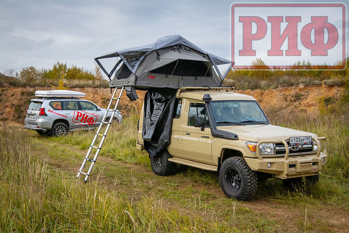 картинка Палатка на крышу автомобиля РИФ Soft RT01-140 усиленная, тент серый