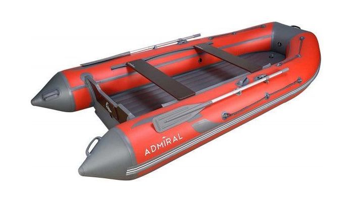 картинка Надувная лодка ПВХ, Адмирал 360 НДНД, роульс, рым, накладки, красный/серый