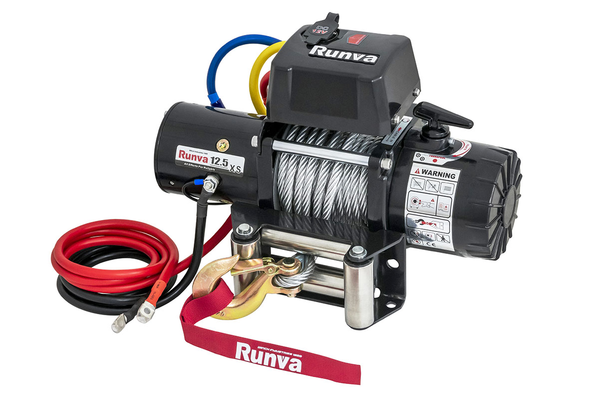 картинка Лебёдка Runva 12500 lbs 5670 кг короткий барабан 12В сталь