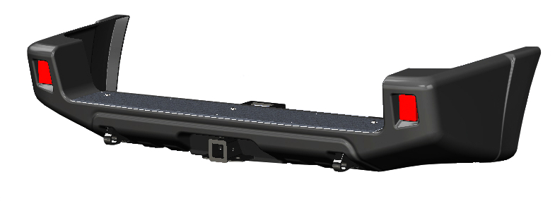 картинка Бампер задний УАЗ Патриот 2005- боди-лифт черный АВС-Дизайн