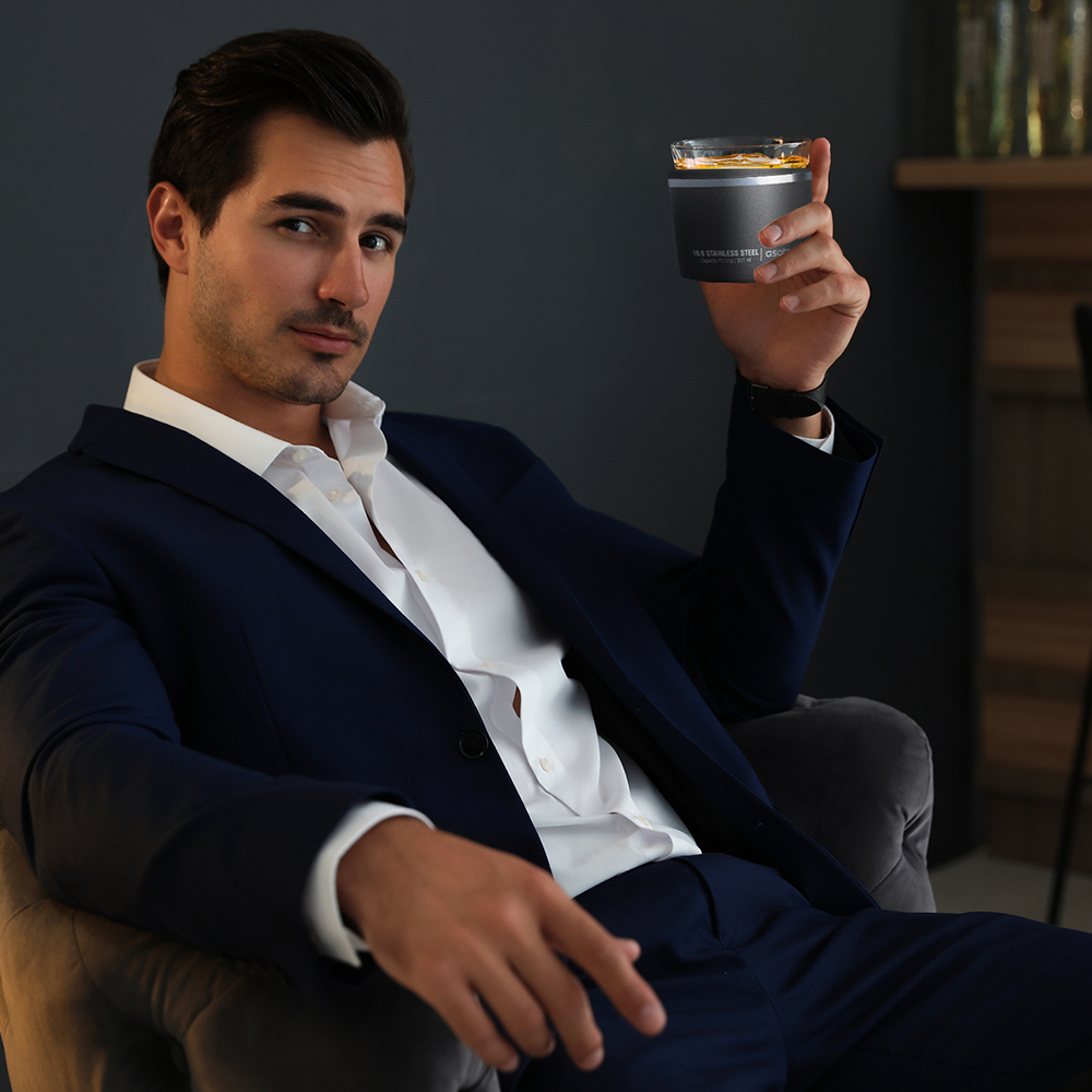 картинка Термобокал ROCKS для крепких напитков 310 мл, черный