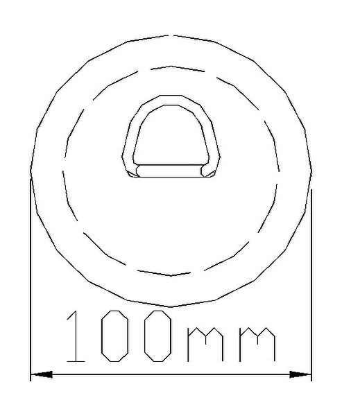 картинка Кольцо D-образное малое, зеленое
