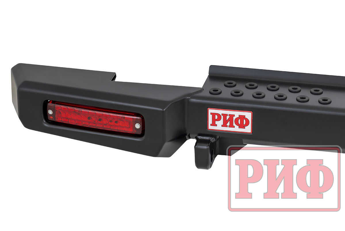 картинка Бампер задний РИФ УАЗ Хантер с фонарями, калиткой, возможностью установки фаркопа, лифт 65 мм