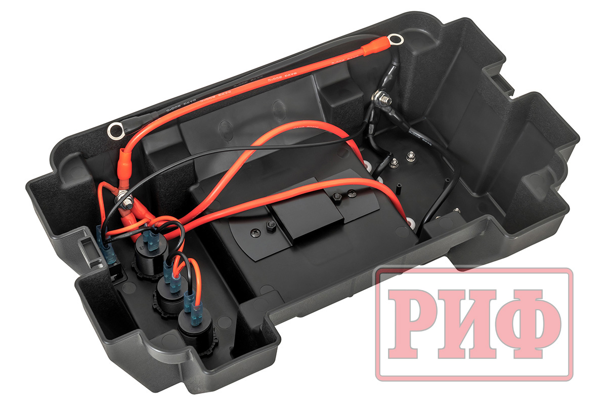 картинка Бокс аккумуляторный 2xUSB, 1x12В, вольтметр с индикацией (424х251х306 мм)