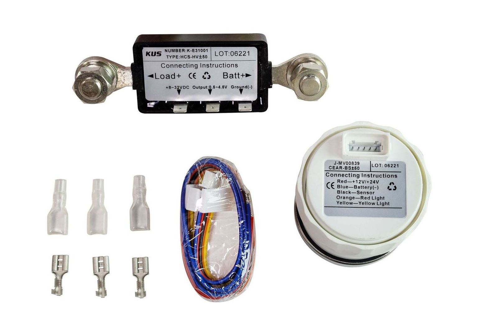 картинка Амперметр цифровой -/+50 А, черный циферблат, нержавеющий ободок, д. 52 мм