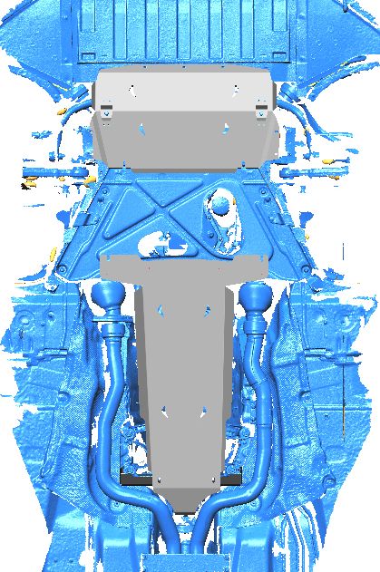 картинка Защита картера и КПП CADILLAC CT6 (2018-) (2 части) (Алюминий 4 мм) 04.48ABC