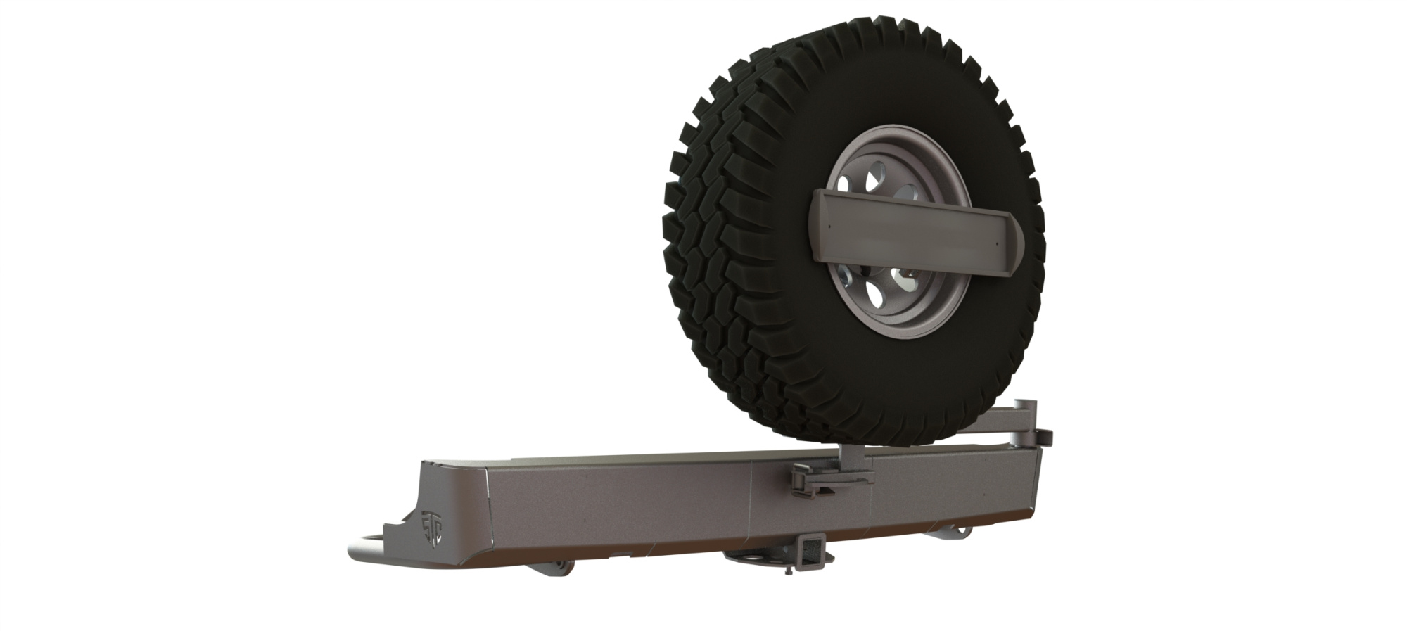 картинка Бампер силовой задний Toyota Hilux 2005-2014 квадрат, калитка центр