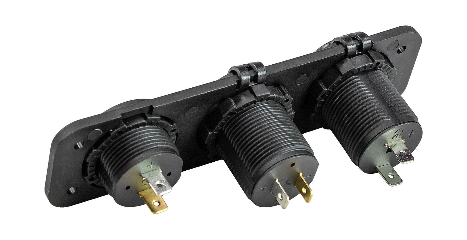 картинка Панель с USB-разъемом 5в 2.1А, прикуривателем и вольтметром