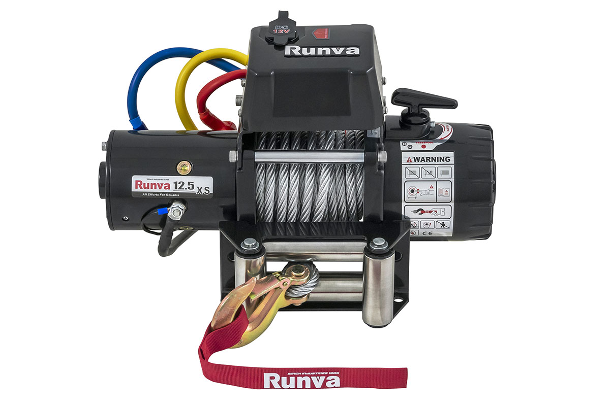 картинка Лебёдка Runva 12500 lbs 5670 кг короткий барабан 12В сталь