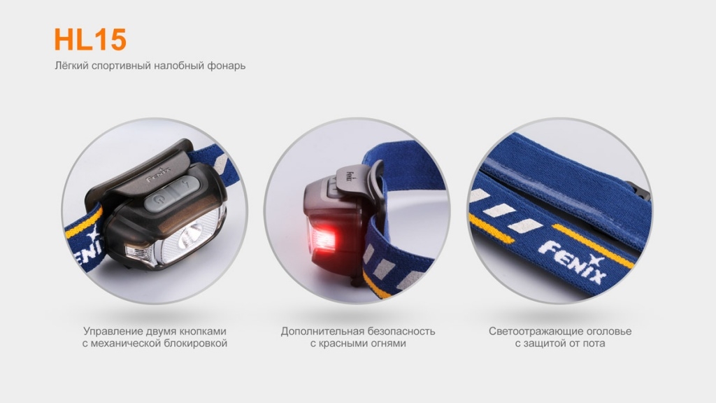 картинка Налобный фонарь Fenix HL15 черный