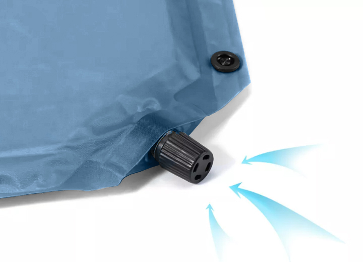 картинка Коврик самонадувающийся Naturehike двойной, с подушками, 185х130х2,5 см, голубой