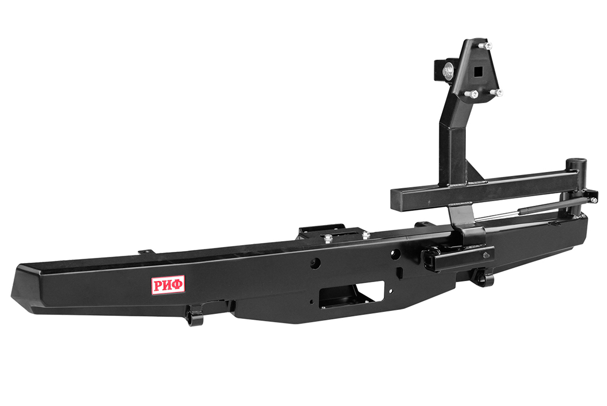 картинка Бампер задний РИФ УАЗ Буханка с площадкой под лебедку и калиткой, лифт 65 мм