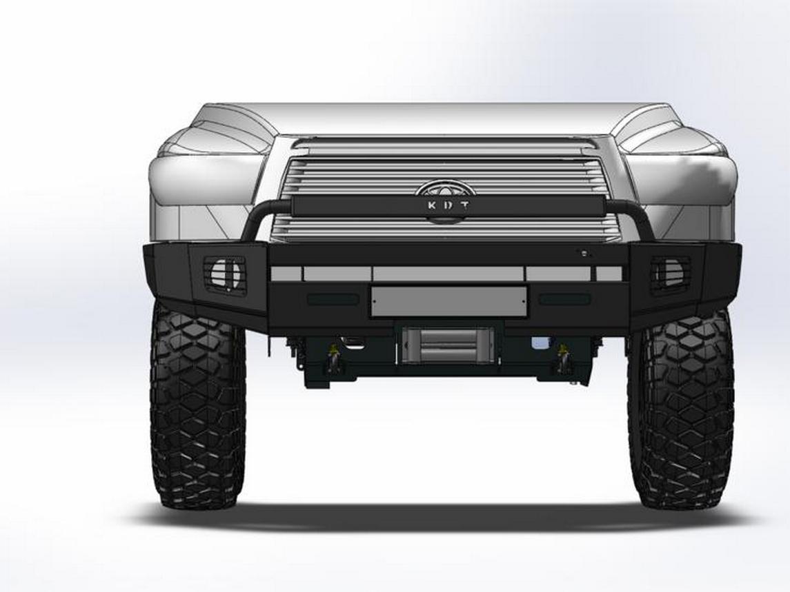 картинка Бампер передний KDT с местами под штатные ПТФ III поколения Tundra