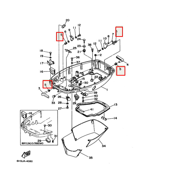 Втулка многофункциональная в поддон Yamaha 25-250 (90386-13M38) (Yamaha)