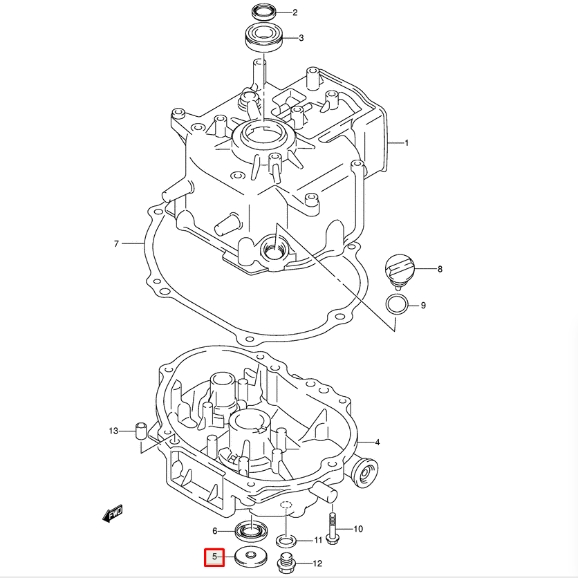 картинка Сальник коленвала Suzuki DF4-DF6A (09283-10009) (10x45x5) (Omax)