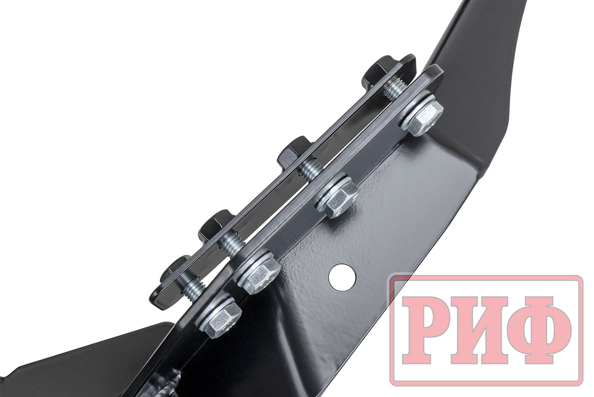 картинка Бампер задний РИФ Mitsubishi Pajero Sport 2015+ c квадратом под фаркоп, калиткой, подсветкой номера