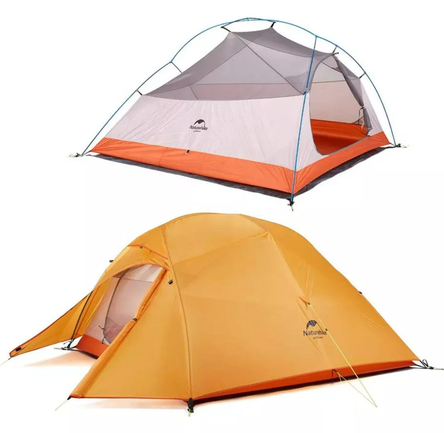картинка Палатка Naturehike Cloud Up 3-местная, алюминиевый каркас, сверхлегкая, оранжевый