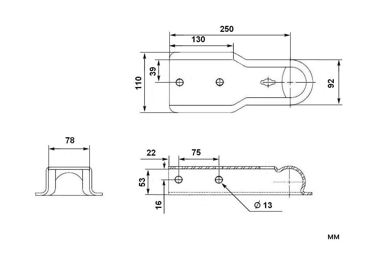 картинка Замковое сцепное устройство 2"x3" для шара 33056
