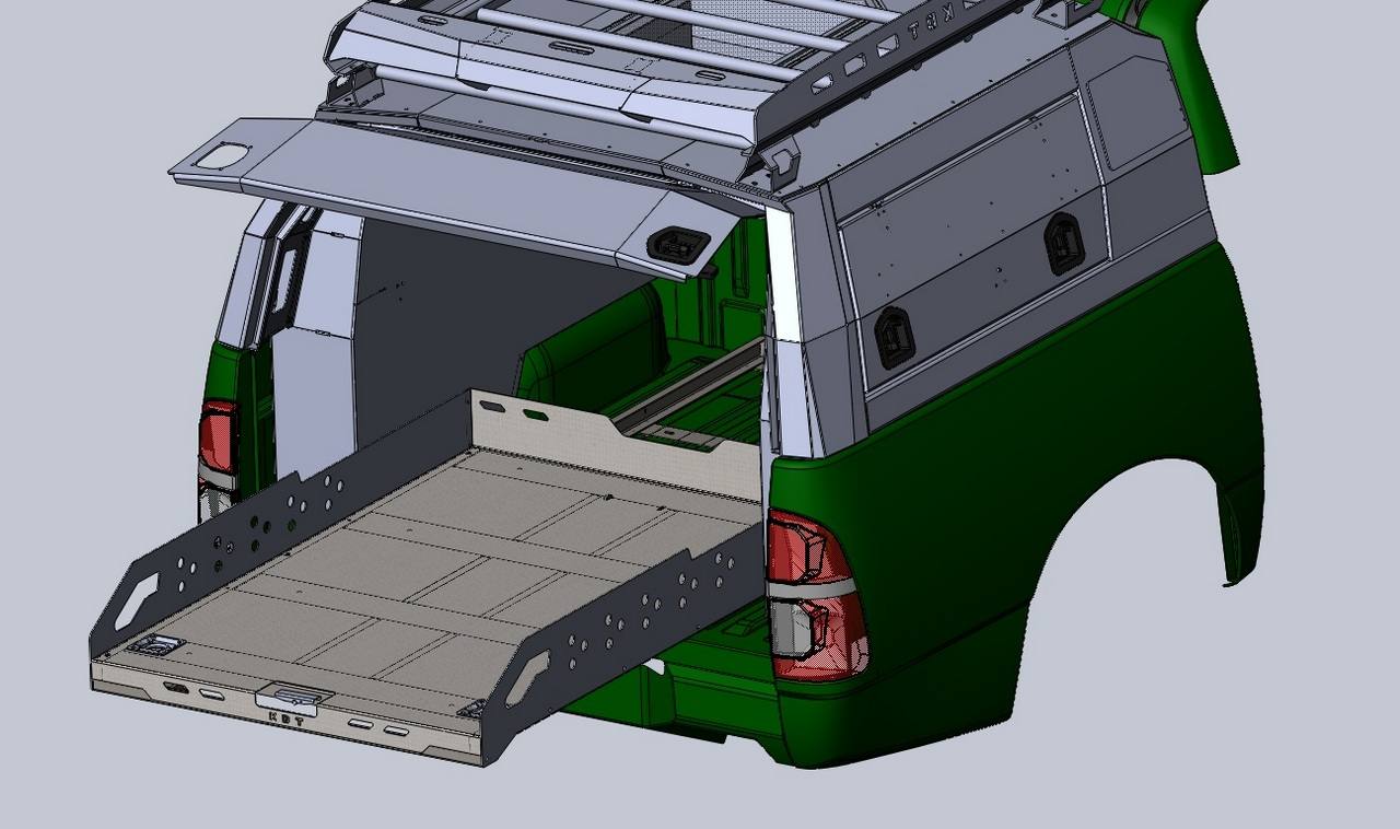 картинка Выкатная платформа узкая (алюминиевая) для средних пикапов
