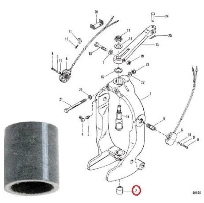 картинка Втулка пластиковая MERCRUISER BRAVO I-II-III (23-99352) (Quicksilver)