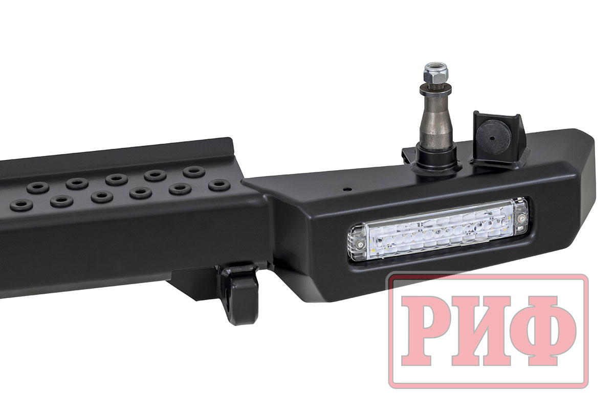 картинка Бампер задний УАЗ Хантер с фонарями, калиткой, возможностью установки фаркопа, стандарт RIF469-21225 "РИФ"