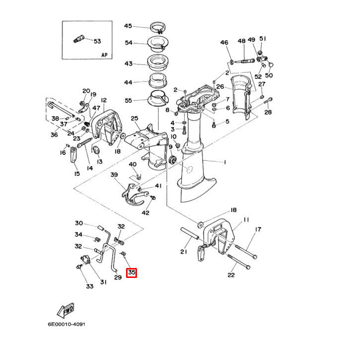 картинка Пружина подвески YAMAHA 3-5 (F4-03.05.02.04) (PREMARINE)