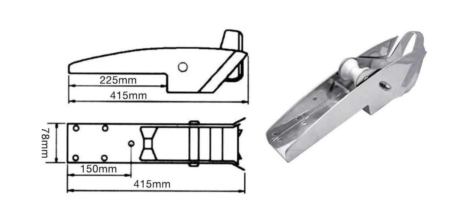картинка Роульс для якоря с качающимся роликом, нержавеющий, Marine Rocket
