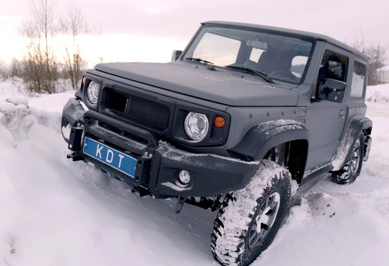 картинка Передний силовой бампер со скрытой установкой лебедки - Suzuki Jimny, под проект HUSKY