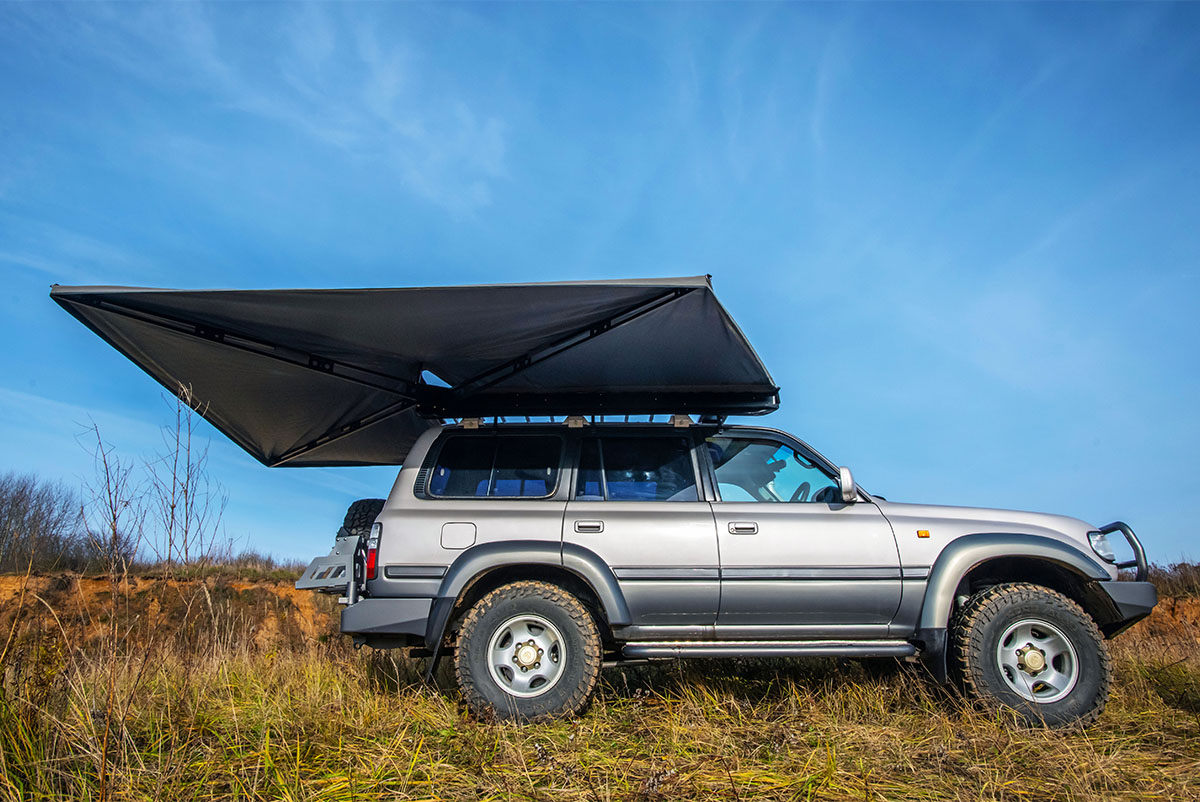 картинка Маркиза автомобильная РИФ веерная, безопорная 2х2,3 м (правая)